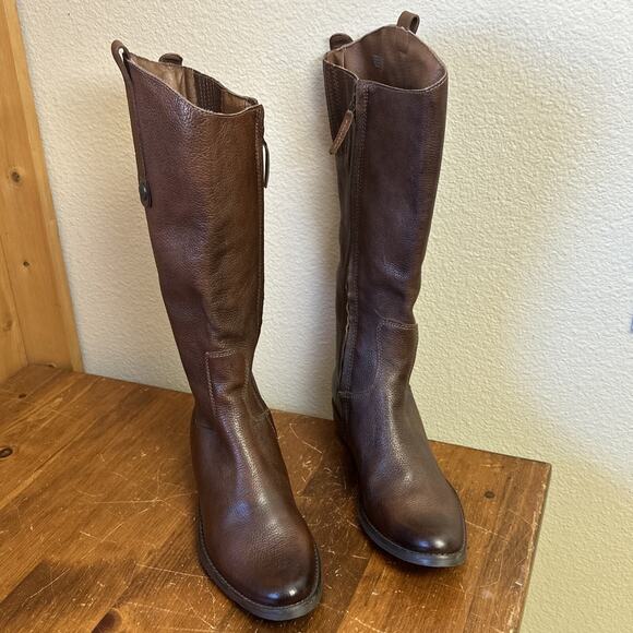 Matisse Women's 8 Sargent Brown Leather Mid Calf Western Riding Boot Side Zip - Picture 5 of 14